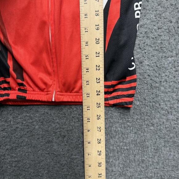 Cheji Cycling Jersey Men's Medium Red Praising Life Full Zip Racing Short Sleeve - Picture 5 of 5